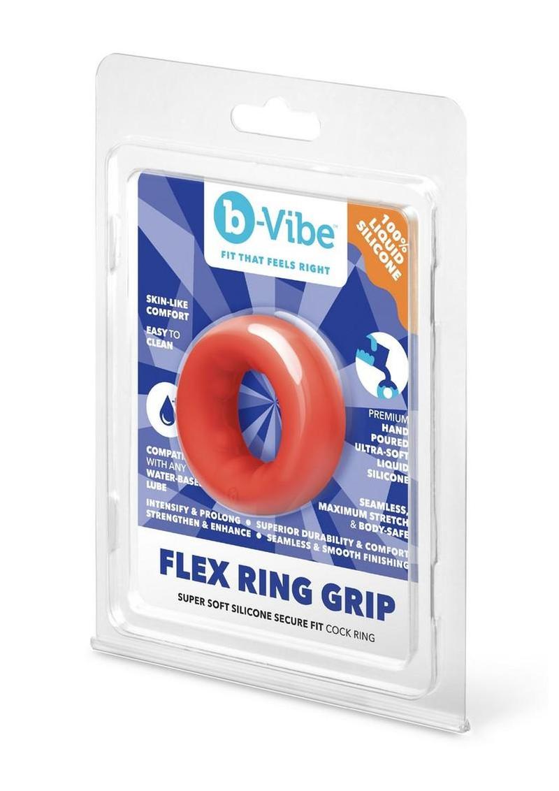 B-Vibe Flex Ring Bulk Silicone Cock Ring - Red