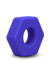 B-Vibe Flex Ring Hex Silicone Cock Ring - Blue