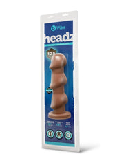 B-Vibe Headz Multi Bulb Dildo with Flared Base - Caramel - 10.5in