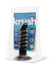 B-Vibe Krush Curved and Ribbed Dildo with Suction Cup - Black