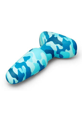 B-Vibe Rimming Plug 2 Rechargeable Silicone Anal Plug - Camo - Blue