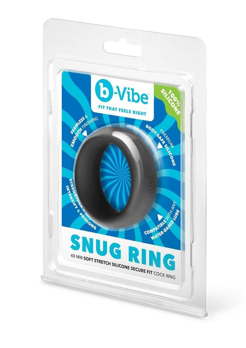 B-Vibe Snug Ring Silicone Cock Ring - Black - 40mm