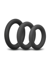 B-Vibe Snug Ring Thick Silicone Cock Ring - Black - 3 Pack