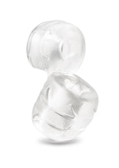 B-Vibe Stretch Tech Double Barrel Ultra Stretchy Cock Ring and Ball Stretcher - Clear