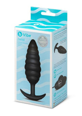B-Vibe Twist Texture Silicone Plug - Black