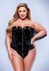 Baci Wetlook Bustier-Black-1x/2x