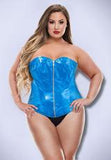 Baci Wetlook Bustier-Blue-1x/2x