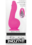 Ballistic Silicone Rechargeable Vibrator with Remote Control - Pink