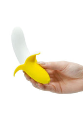 Banana Bliss Mini Silicone Rechargeable Banana Vibrator with Clitoral Stimulator