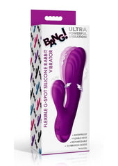Bang! Flexible G-Spot Rechargeable Silicone Rabbit Vibrator - Purple