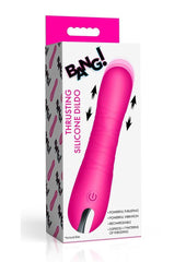 Bang! Thrusting Rechargeable Silicone Vibrator - Pink
