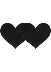 Black Satin Heart - Black - 2pk