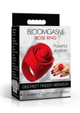 Bloomgasm Rose Ring Rechargeable Silicone Finger Vibrator - Red