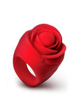 Bloomgasm Rose Ring Rechargeable Silicone Finger Vibrator - Red