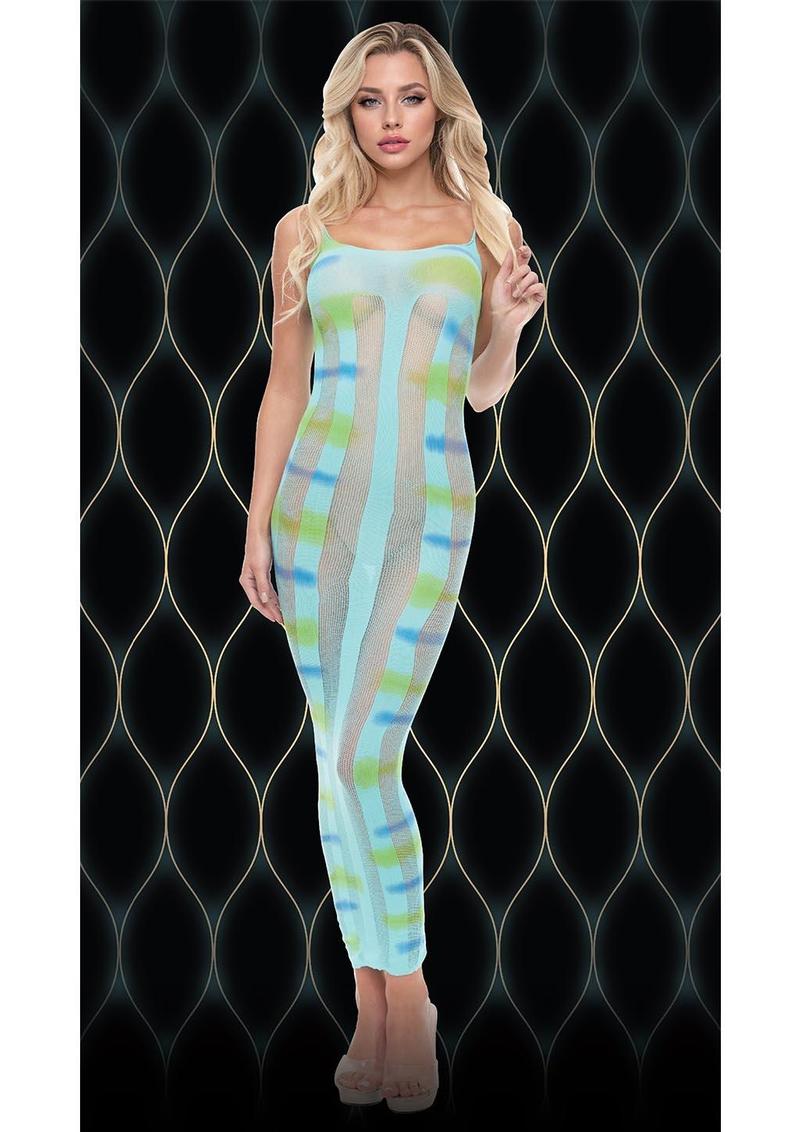 Blue Horizon Maxi Dress - Blue/Green - One Size