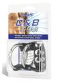 Blue Line C and B Gear Double Metal Cock Ring with Adjustable Snap Ball Strap