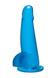 Blue Line Suction Cup Dildo with Balls - Blue - 5.75in