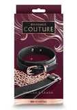 Bondage Couture Pu Leather Collar and Leash - Black