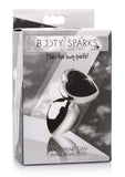 Booty Sparks Gemstones Black Heart Anal Plug - Black/Silver - Small