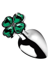 Booty Sparks Lucky Clover Gem Medium Anal Plug - Green - Medium