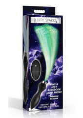 Booty Sparks Vibrating Silicone Optical Fiber Rechargeable Butt Plug with Remote - Black/Multiple