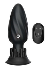 Butts Up Rotating Spiral Rechargeable Silicone Plug - Black