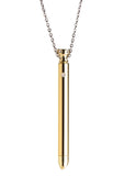 Charmed Rechargeable Stainless Steel 7x Vibrating Necklace - Gold