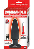 Commander Essential Silicone Rechargeable Vibrating Warming Butt Plug - Black