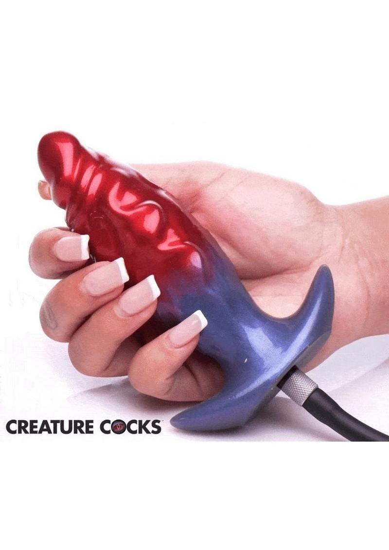 Creature Cocks Anal Invader Inflatable Silicone Anal Plug - Multicolor