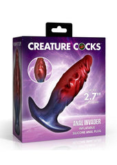 Creature Cocks Anal Invader Inflatable Silicone Anal Plug - Multicolor