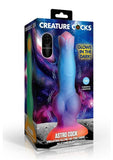 Creature Cocks Astro Cock Vibrating Glow In The Dark Silicone Dildo - Glow In The Dark/Multicolor