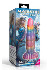 Creature Cocks Aurora Unicorn Silicone Dildo - Rainbow