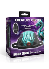 Creature Cocks Dragon Vibrating Rechargeable Silicone Grinder - Black/Teal