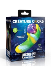 Creature Cocks Electric Eye Plasma Rechargeable Silicone Light-Up Vibrator - Green/Yellow