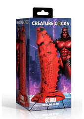 Creature Cocks Gojira Silicone Dildo - Black/Red