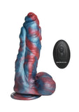 Creature Cocks Hydra X Vibrating Rechargeable Silicone Dildo with Remote - Blue/Red