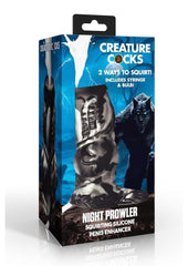 Creature Cocks Night Prowler Squirting Silicone Penis Enhancer - Black/Silver