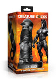 Creature Cocks Stallion Silicone Penis Extension - Black/Gray/Grey