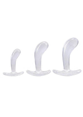 Crystal Jellies Curved Anal Trainer - Clear - 3 Piece/Set