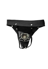 Crystal Jelly Power Cock Vibrating Strap-On Harness with Hollow Dildo