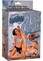 Crystal Jelly Power Cock Vibrating Strap-On Harness with Hollow Dildo - Black/Smoke