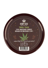 Earthly Body Hemp Seed 3 In 1 Massage Candle - Tinsel Tease - 6oz