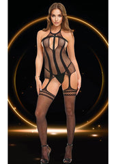 Eclipse Halter Bodysuit-Blk-Os - Black
