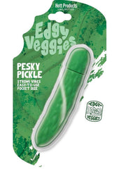 Edgy Veggies Pesky Pickle Rechargeable Silicone Vibrator - Green