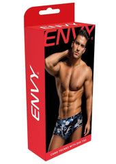 Envy Camo Trunks W/Dog Tag-Camo/Nav-Lxl