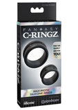 Fantasy C-Ringz Max-Width Silicone Cock Rings - Black