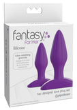Fantasy For Her Designer Love Plug Set Anal Play Kit Silicone - Purple