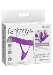 Fantasy For Her Ultimate G-Spot Butterfly Strap-On Rechargeable Silicone with Remote Control - Purple