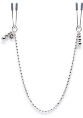 Fifty Shades Darker At My Mercy Beaded Chain Nipple Clamps - Metal/Silver