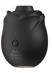 Fifty Shades Of Grey Hearts and Flowers Rose 2.0 Rechargeable Silicone Clitoral Stimulator - Black/Gold